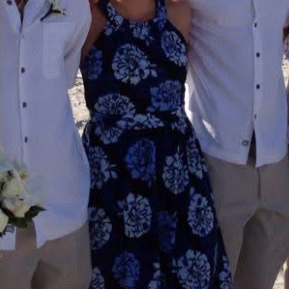 Banana Republic Navy Floral Dress